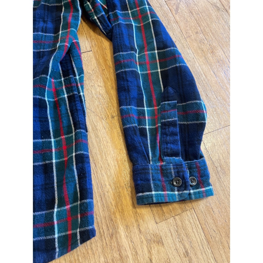 LLBean Relaxed Fit Flannel Blue Plaid Long Sleeve XL Cotton Warm Lumberjack - Picture 5 of 8